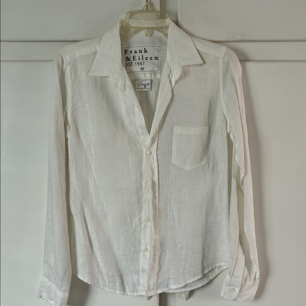 Frank & Eileen Crisp White Linen Shirt